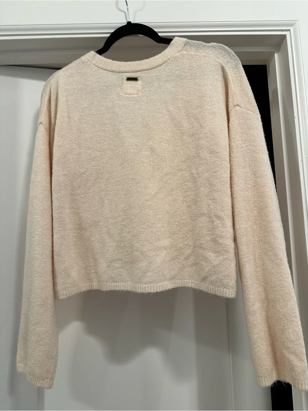 Billabong Cream Cropped Button V-Neck Cardigan - Picture 2 of 3